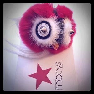 Owl Graphic Mixed Fur Charm/Keychain